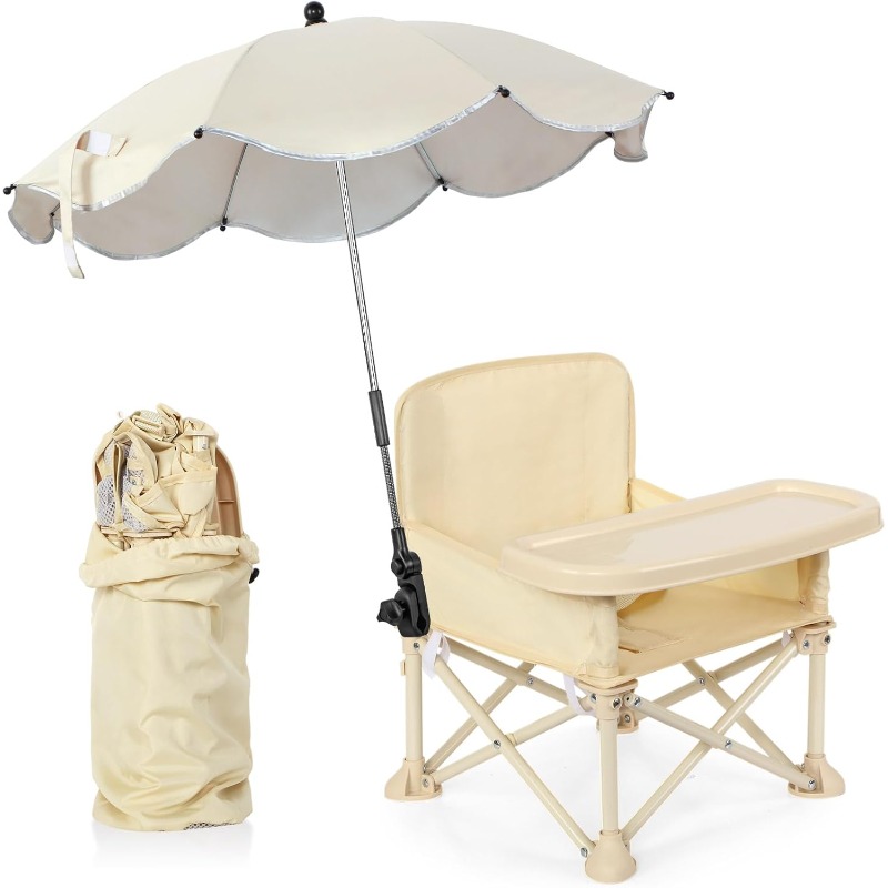 Outdoor Sport Chairs - Baby Outdoor-Strandstuhl mit Sonnenschirm, Rückenlehne, Tasche,