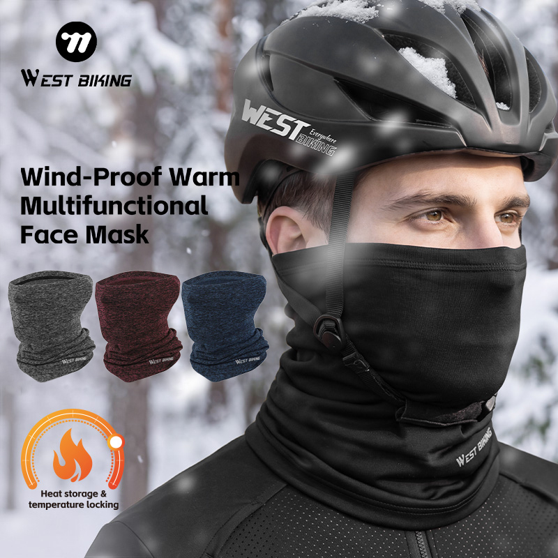 Outdoor Sport Using A Bike - WEST BIKING Winter-Halswärmer, winddichte Fleece-Fahrrad-Gesichtsmaske, warme